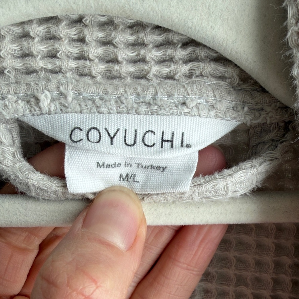 Coyuchi Textured Waffle Knit Garment in Light Gray - Picture 2 of 5